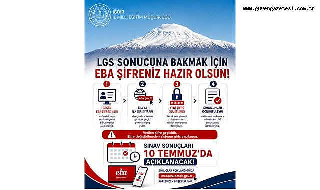 Iğdır İl Milli Eğitim Müdürlüğünden LGS Sonuçları Öncesi Uyarı