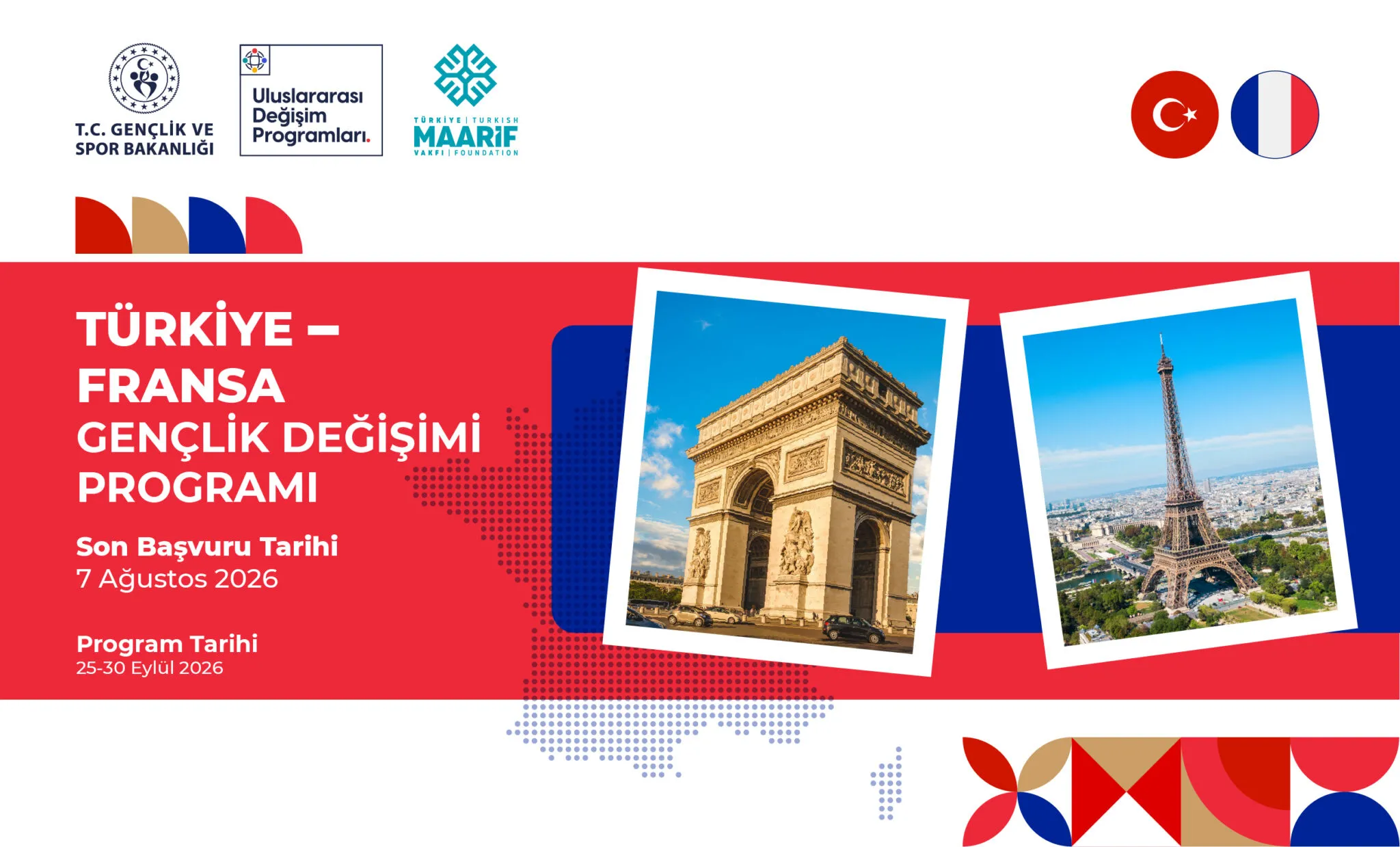 Türkiye-Fransa Gençlik Değişimi başvuruları başladı: 18-25 yaş için tarihler, şartlar ve ücretsiz program ayrıntıları açıklandı